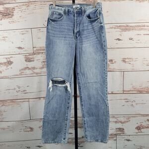 Pistola Cassie Distressed High Rise Straight Leg Jeans 28